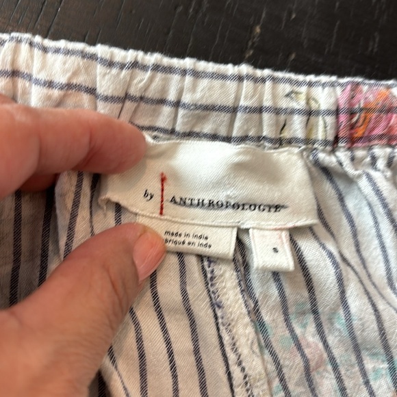 Anthropologie Ella Shorts Casual Floral Print Nightwear Striped Women's Small - Picture 3 of 8